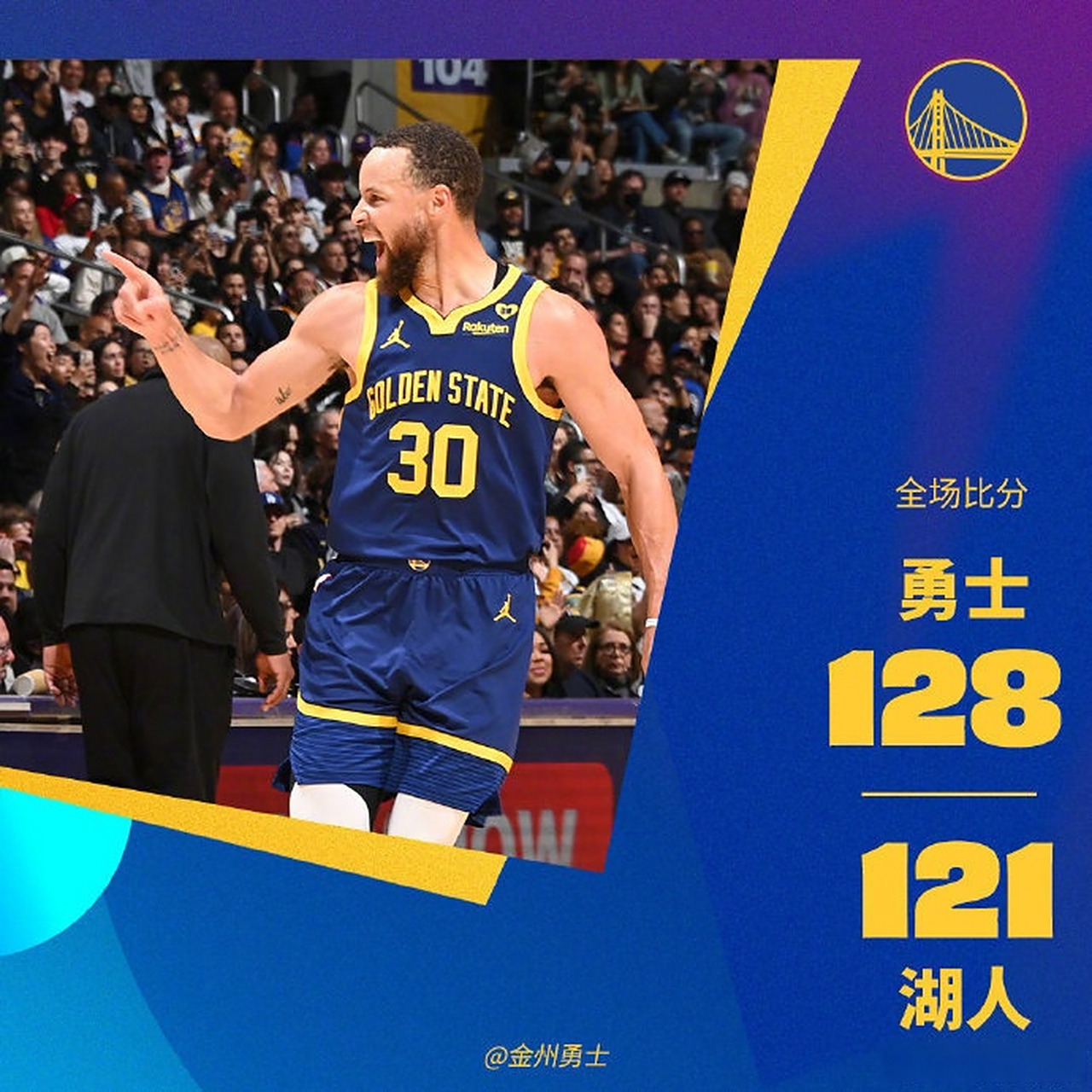 勇士大胜湖人，库里狂轰40分掀起火爆胜利